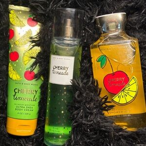 Bath & Body Works Cherry Limeade Green and Yellow Body Care Trio